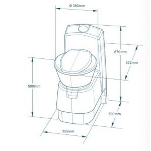 Dometic CTS Cassette compact toilet dimensions