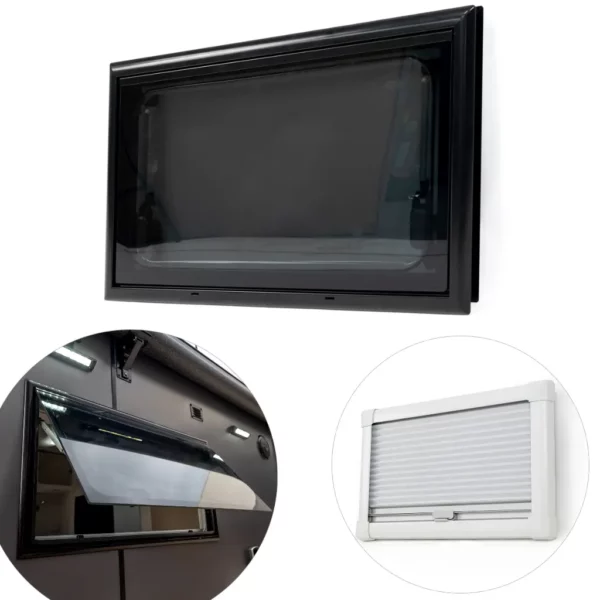 ATRV Square Caravan Window with Integrated Pleated Blind