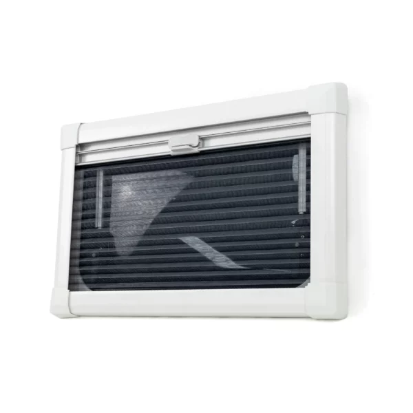 ATRV Square Caravan Window with Integrated Pleated Blind closed