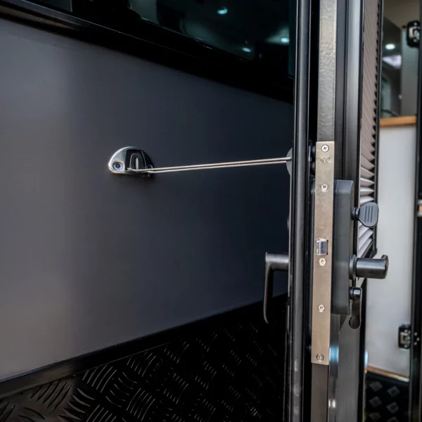 DC Caravan Door with Integrated Pleated Blind hook