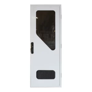 DC Caravan Door with Integrated Pleated Blind white