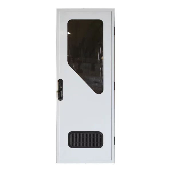 DC Caravan Door with Integrated Pleated Blind white