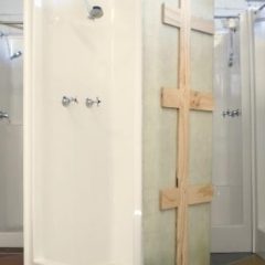 Caravan DIY Shower A high step