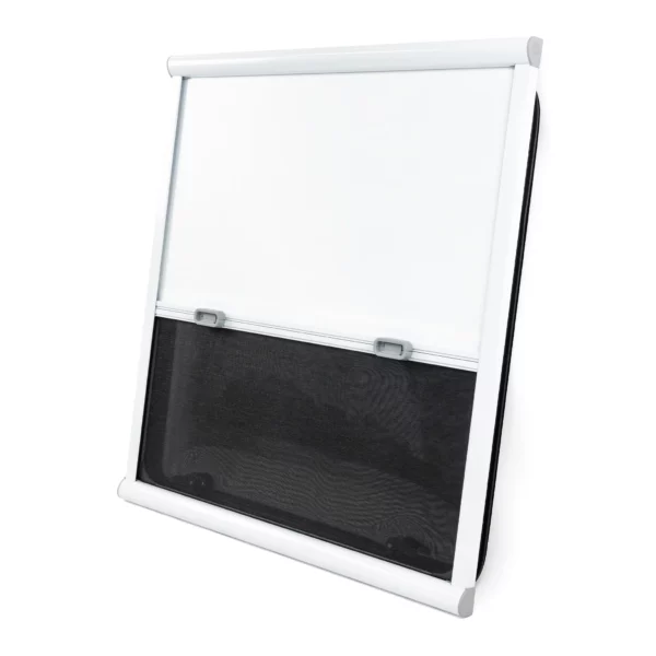 EuroVision 2 Slimline Blind & Flyscreen for Caravan half open